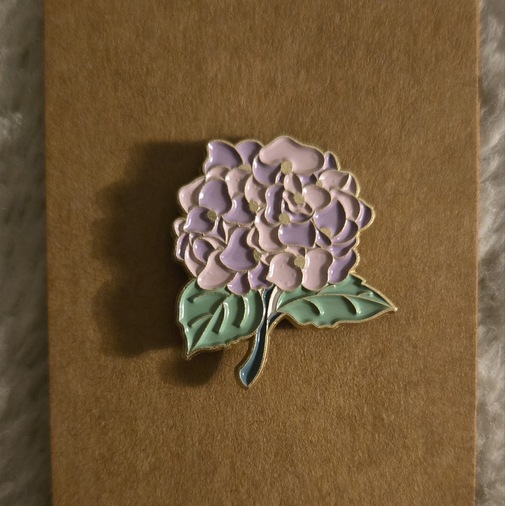 Hydrangea Floral Enamel Pin 3/$15